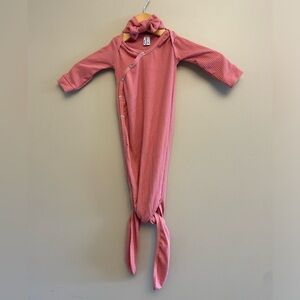 Copper Pearl Newborn Sleeper & Bow Headband Matching Pink